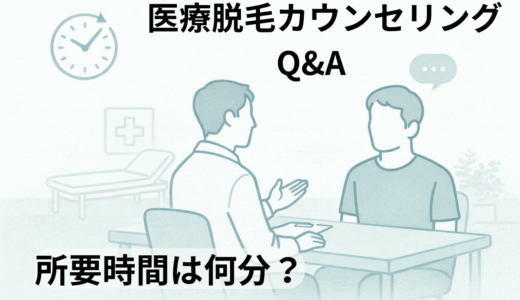 医療脱毛カウンセリングは何分？所要時間と流れを3院で比較【40代男性体験】
