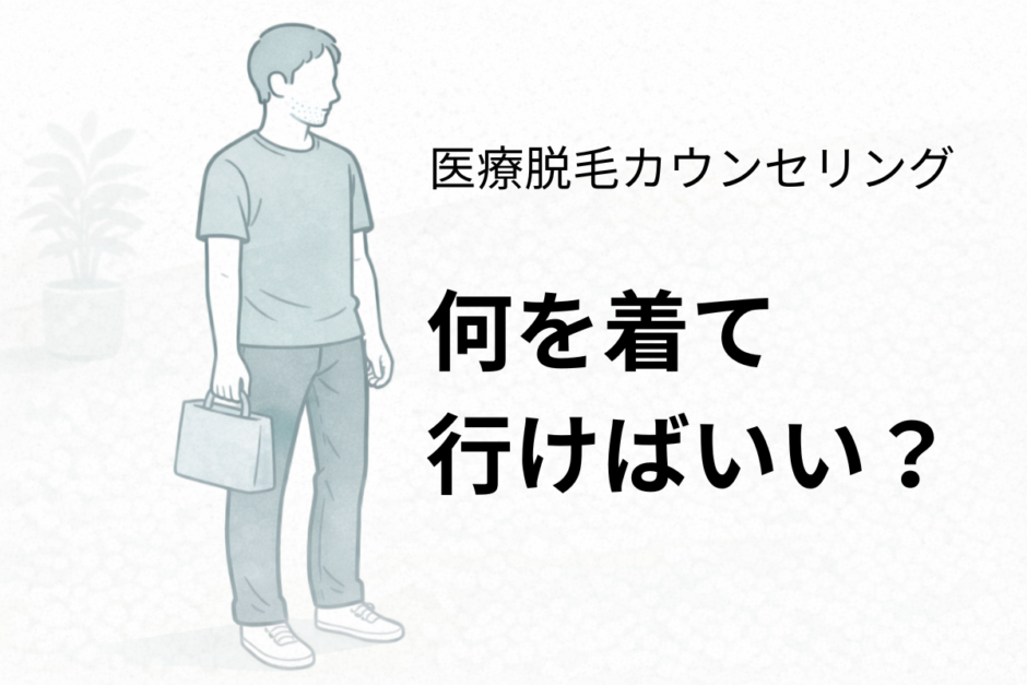 医療脱毛のカウンセリングに行く40代男性の清潔感のある服装例