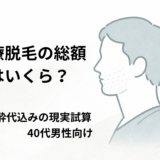 メンズ医療脱毛の総額はいくらかを麻酔代込みで解説する40代男性向け記事のアイキャッチ画像