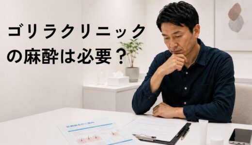 ゴリラクリニックの麻酔は必要？40代男性が笑気麻酔・麻酔クリームを試した結論