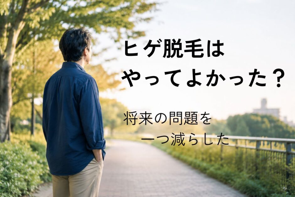 ヒゲ脱毛をやってよかったと感じている40代男性のイメージ