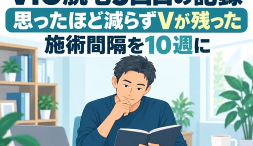 VIO脱毛5回目の記録｜思ったほど減らずVが残り、施術間隔を10週に｜40代男性