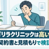 ゴリラクリニックは高いのかを契約書と見積もりで検証する40代日本人男性のイメージ