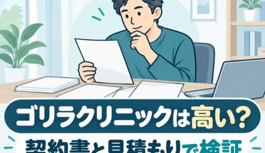 ゴリラクリニックは高い？全身7回はメンズリゼより約9万円高い｜契約書で検証