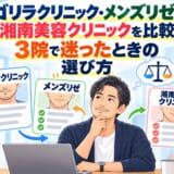 ゴリラクリニック・メンズリゼ・湘南美容クリニック3院の選び方を比較