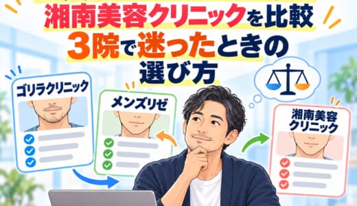 ゴリラクリニック・メンズリゼ・湘南美容クリニックを比較｜3院で迷ったときの選び方